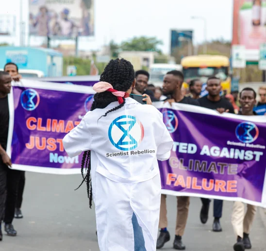 Tanzania street protest banner